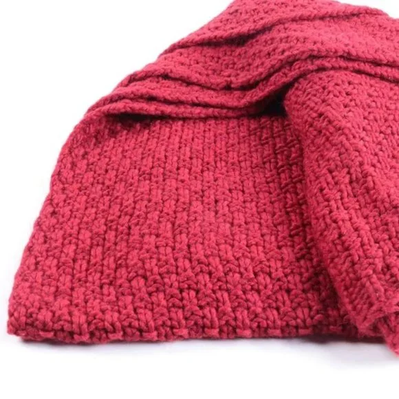 Vintage-Restoration Hardware Red Wool Blend Throw Italian made, ORIGINAL TAG - Picture 5 of 6